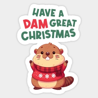 Have A Dam Great Christmas Marmot Sticker